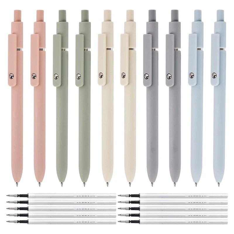 

Quick Dry Ink Pen, Gel Pen Fine Nib For Smooth Writing, Retractable 0.5Mm Black Ink Pen, Ballpoint Pen(10)