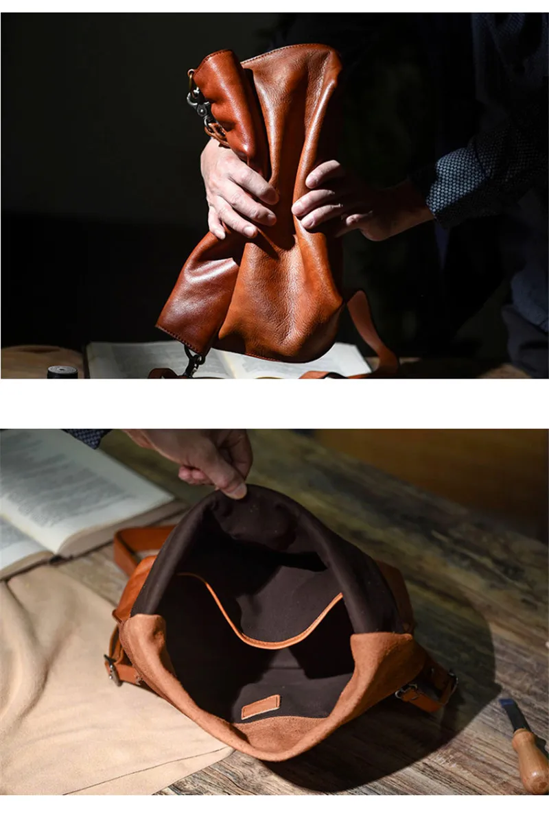 Fashion luxury design natural real leather youth messenger bag daily outdoor ladies unisex soft cowhide Anti-theft shoulder bag