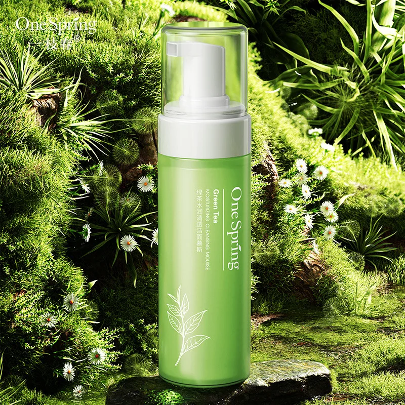 

Bioaqua OneSpring Green tea water embellish clear deep cleansing mousse refreshing but not oily dirt cleansing products
