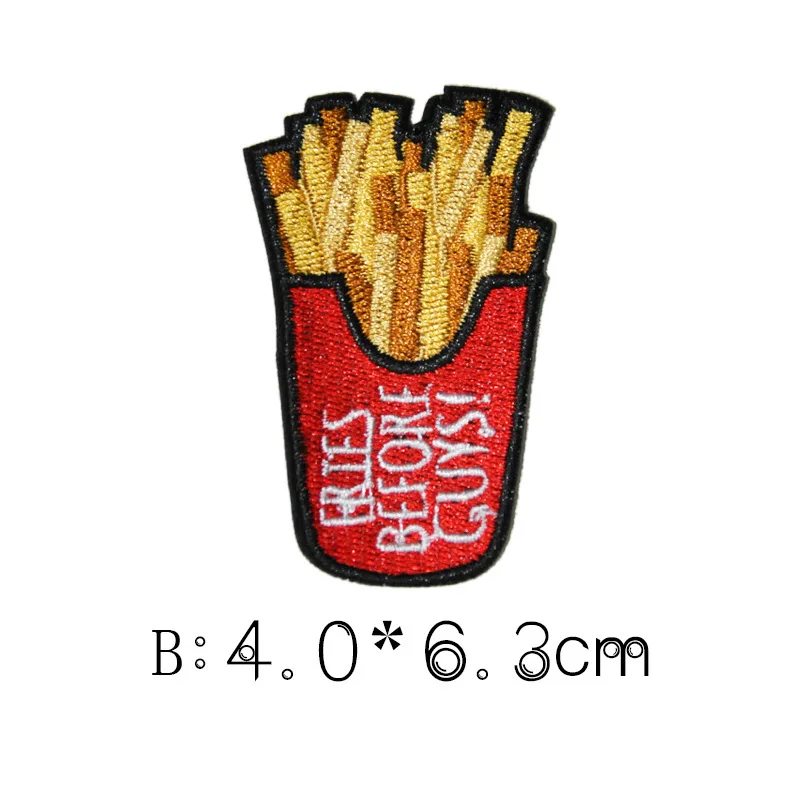 Термоклейкие нашивки с рисунком картофеля фри пиццы