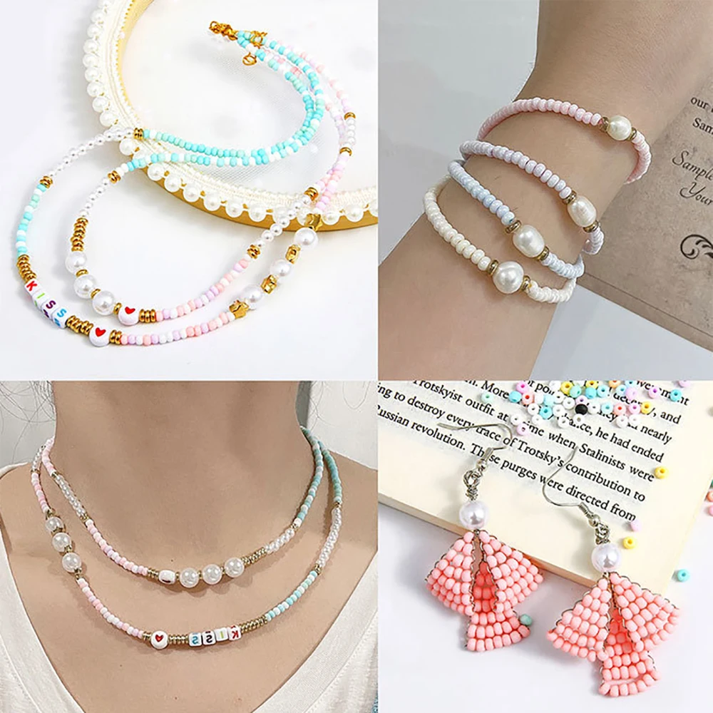 Стеклянные бусины PandaHall для бижутерии 10 цветов 5530 пастельных 8/0 шт.