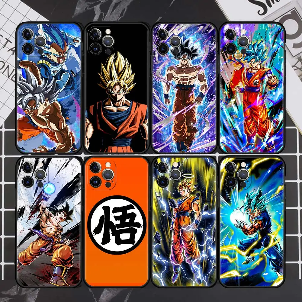 

Case For Apple iPhone 11 13 12 Pro 7 XR X XS Max 8 6 6S Plus SE 2020 5 5S Black Soft Cell Phone Tampa Anime-Dragon--Ball