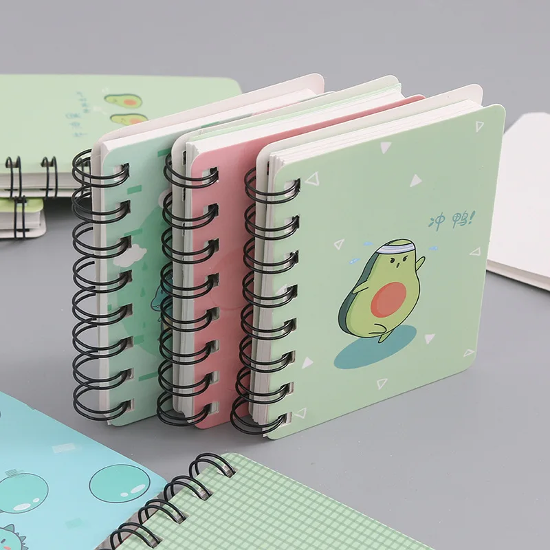 

80Page Korean A7 Rollover Coil Notebook Student Portable Mini PocketBook Cartoon Notepad Office School Supplies Journals Kawaii
