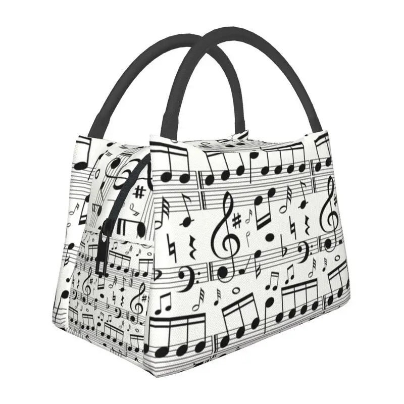 

Fashion Music Note Resuable Lunch Boxes for Women Multifunction Musician Thermal Cooler Food Insulated Lunch Bag Container