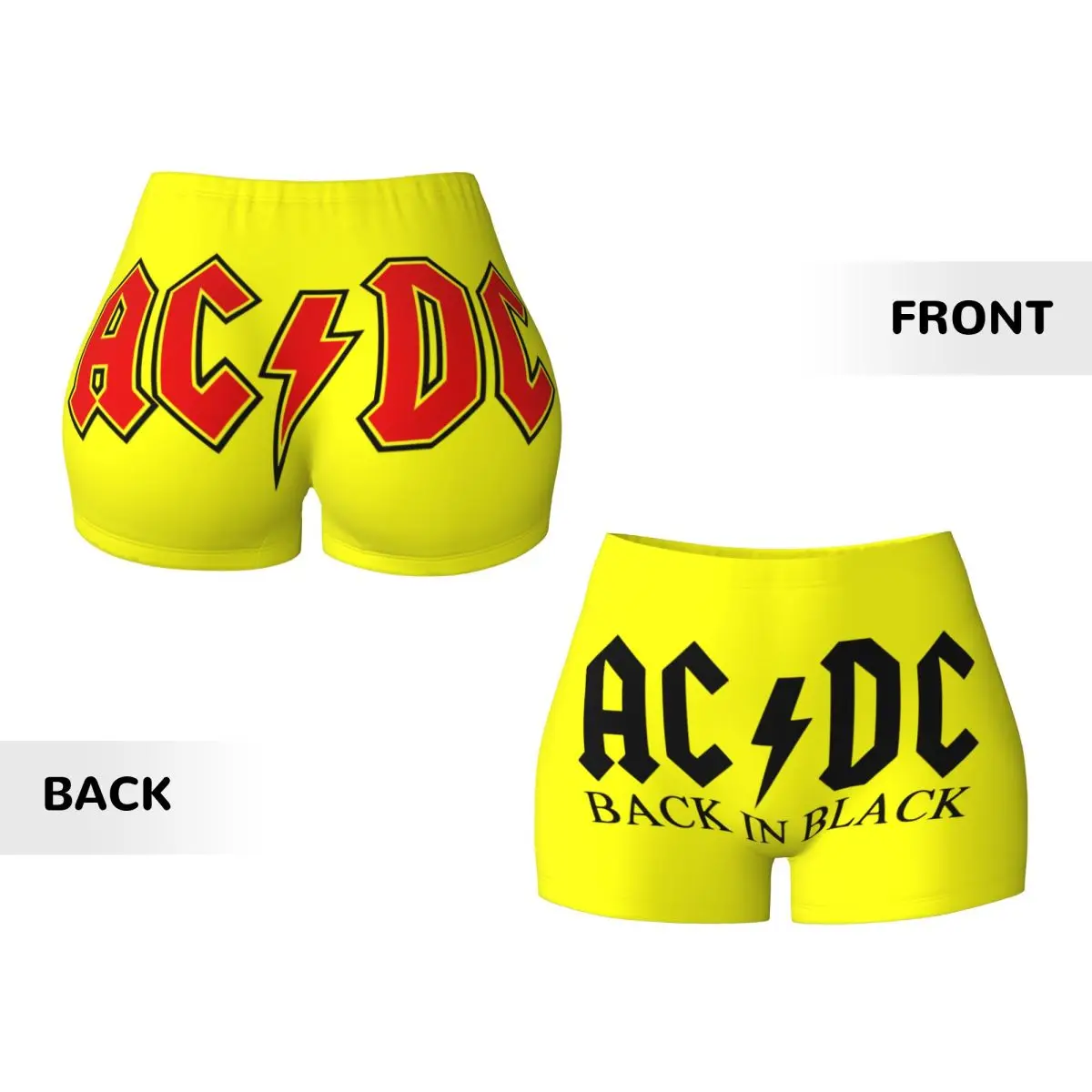 Женские шорты для йоги в стиле рок AC/DC тренировок хэви-метал с ремешком