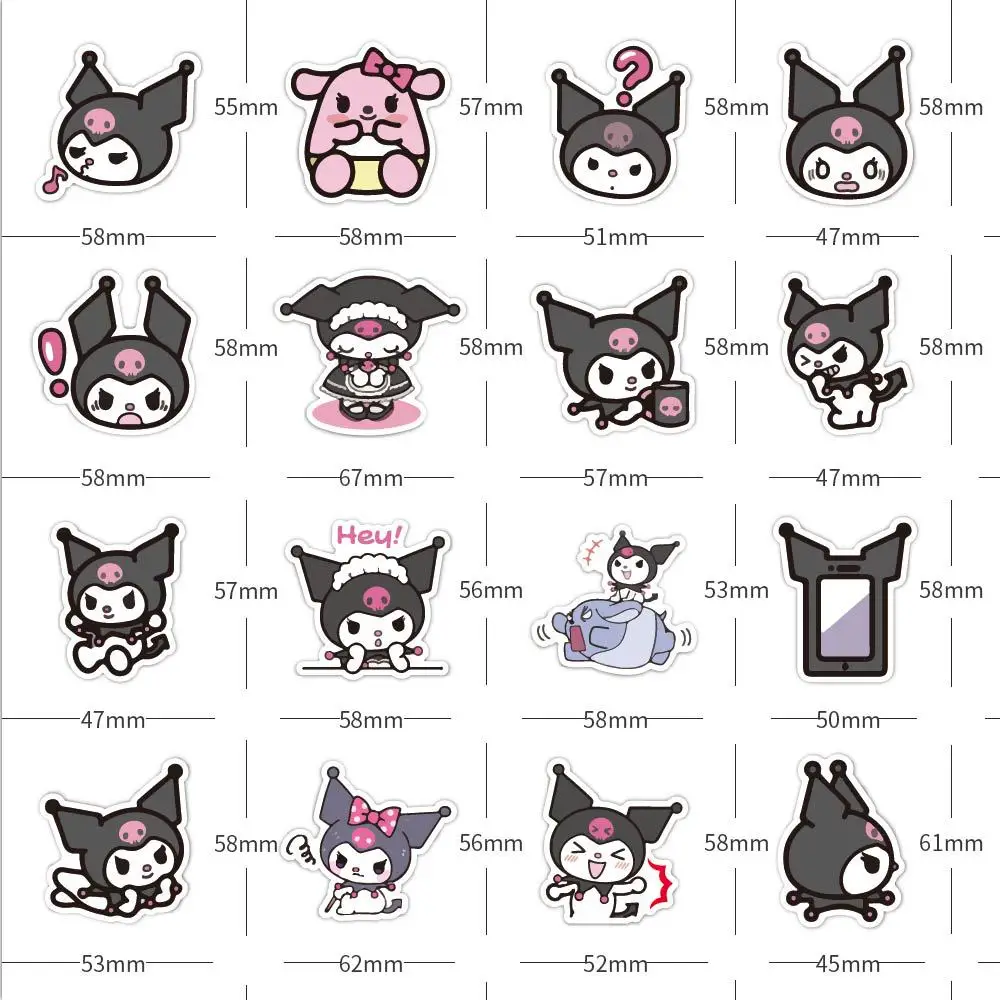 50 мультяшных изображений Kuromi граффити наклейки автомобиль СКЕЙТБОРД гитара