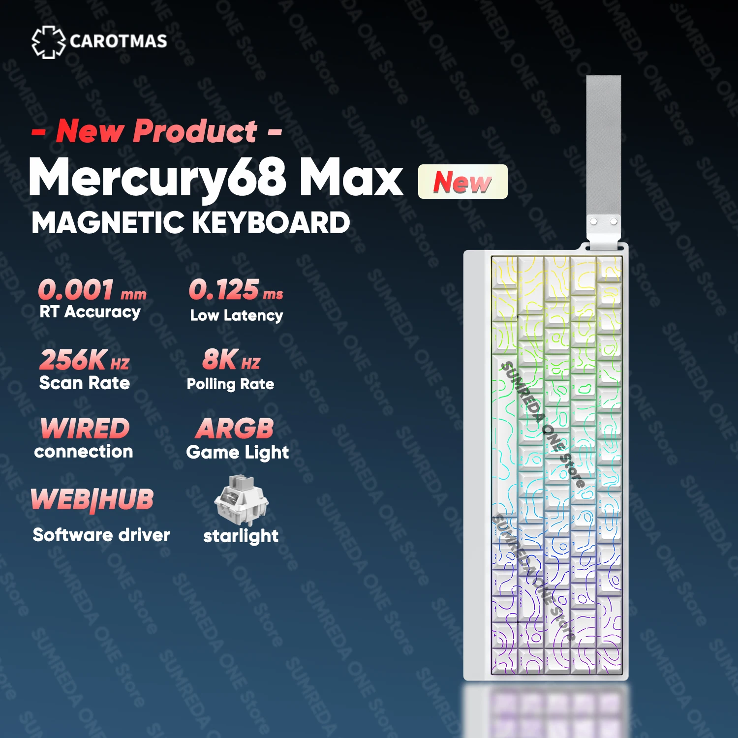Фото НОВАЯ Игровая магнитная механическая клавиатура IROK Mercury68 PRO MAX RT0,001 мм, 8K, задержка 0,125 мс, проводная игровая клавиатура с RGB-подсветкой №1