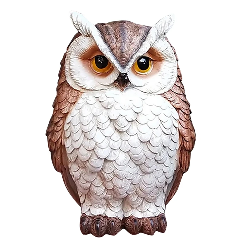 

21Cm Resin Craft Garden Owl Sculpture Modern Simulation Cute Animal Figurine Home Desktop Owl Figurine Decor
