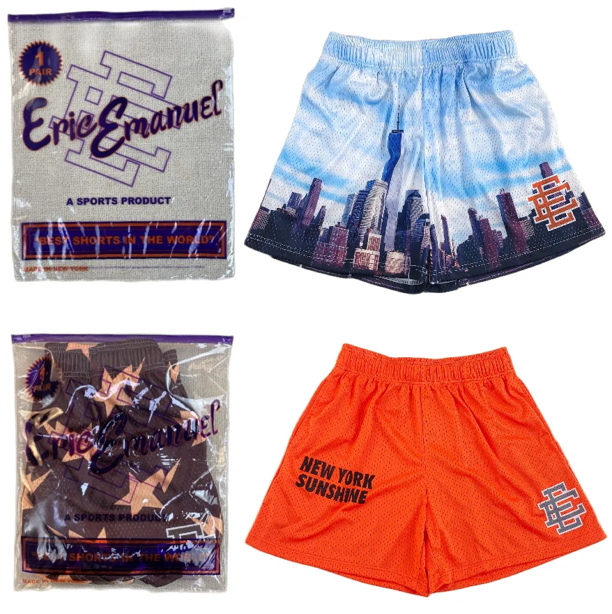 

Zhcth Store EE Shorts NEWYORK SKYLINE Casual Shorts Fitness Sports Shorts Eric Basic SHORTS