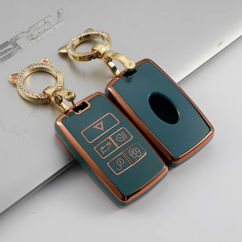 

Gold Edge Car Remote Key Cover Case Fob For Land Rover Range Rover Sport Evoque Freelander2 For Jaguar XF XJ XJL XE C-X16 XKR XK