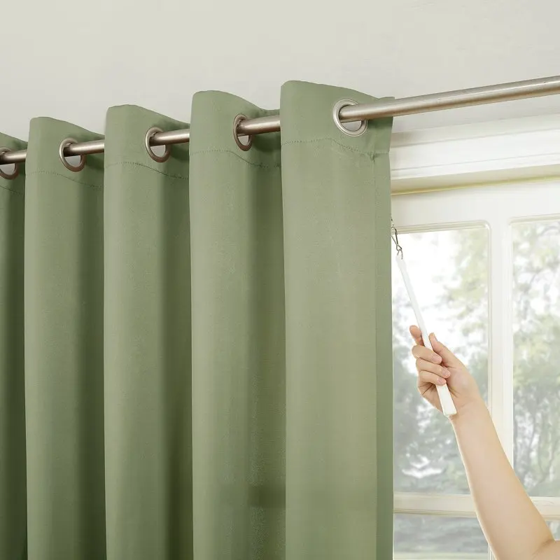 

Grommet Room Darkening Extra Wide Patio Curtain Panel, 100"x84", Sage Green