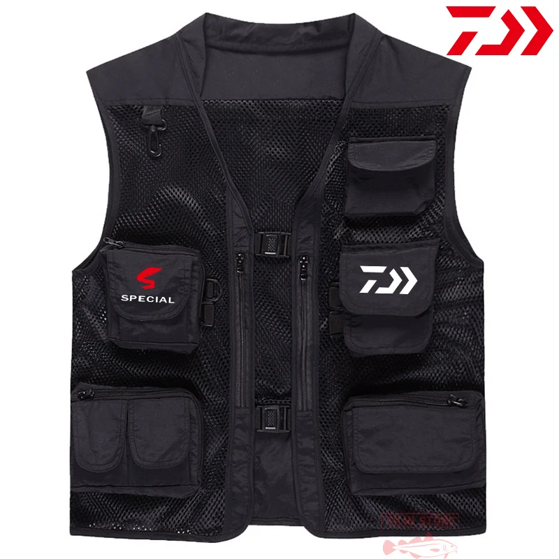 

Men's Tactical Fishing Hiking Vest Photographer Sleeveless Comfortable Mesh Jacket Summer Multi-pocket Quick-drying Fishing Vest