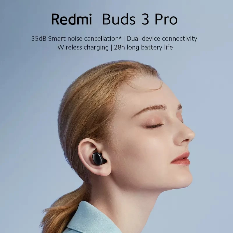 TWS Bluetooth-наушники Xiaomi Redmi Buds 3 Pro Беспроводная зарядка шумоподавление 35 дБ