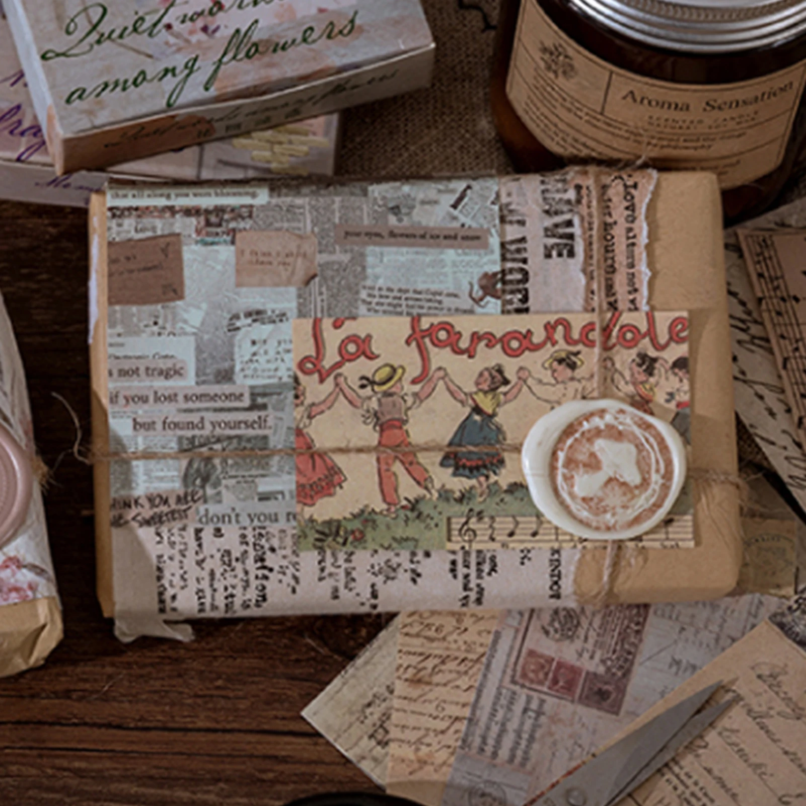 Принадлежности для ведения журналов 100 листов винтажный набор бумаги