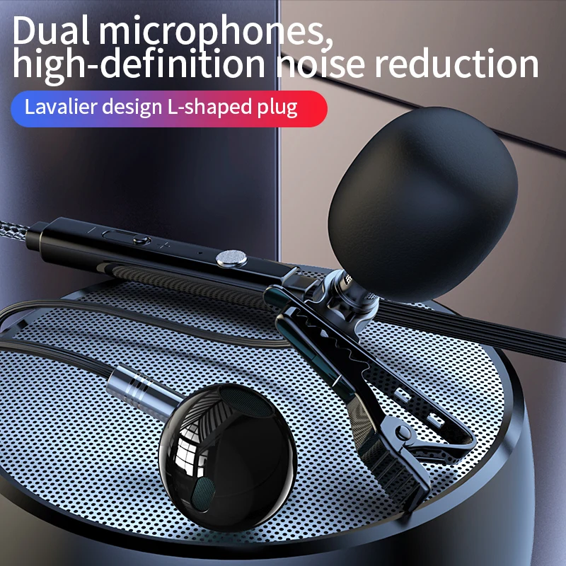 Петличный микрофон с зажимом для записи видео