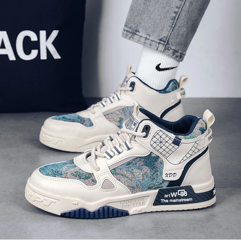 

Дизайнерские кроссовки для мужчин, повседневные, на платформе, на шнуровке, модные студенческие, Вулканизированная подошва, теннисная обувь