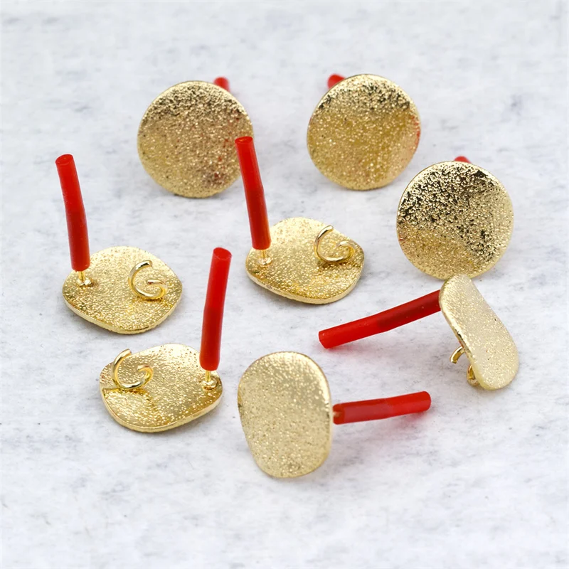 

10pcs DIY Stud Earring Settings Gold Color Earrings Connectors Handmade Jewelry Making Findings Handmade Earrings Base