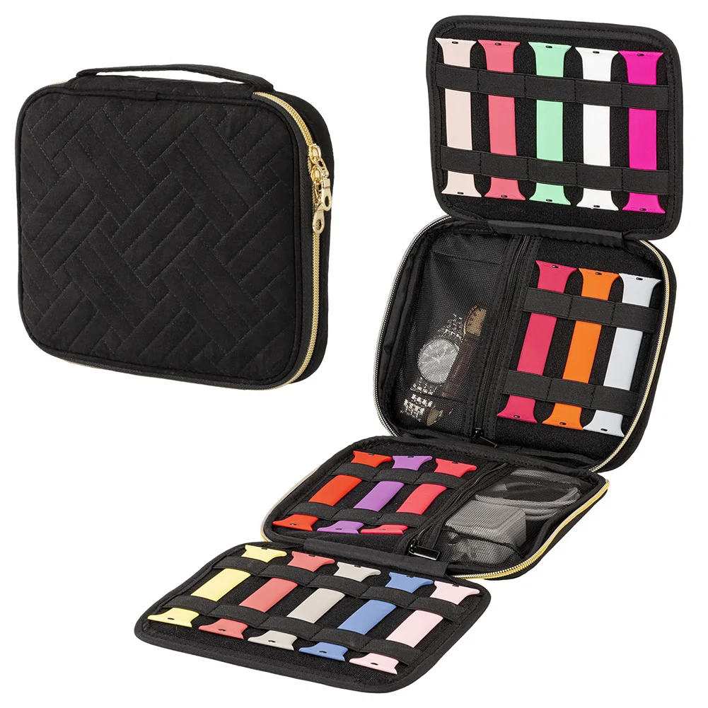 

Portable Watch Strap Band Storage Box for Apple Watch Watchband Carrying Case Protective Wristband Velvet Organizer Accessory
