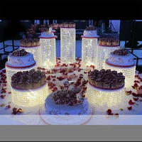 3pcs-6pcs top quality Crystal transparent acrylic cake stand Romantic wedding decoration