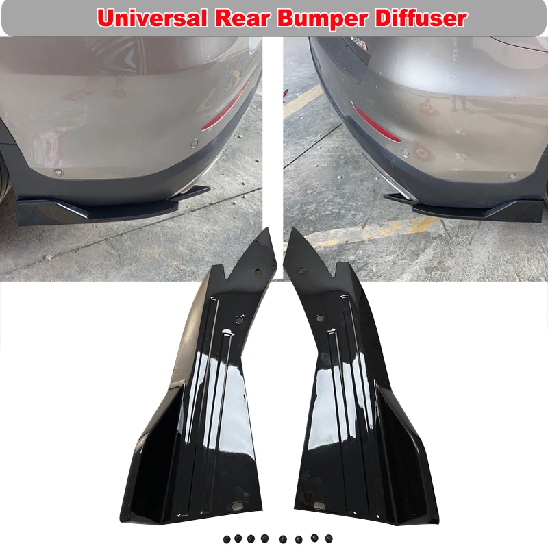 

2PCS Universal Car Rear Angle Bumper Lip Spoiler Splitter Side Skirt Diffuser Corner Wrap Protection Anti-crash Car Accessories