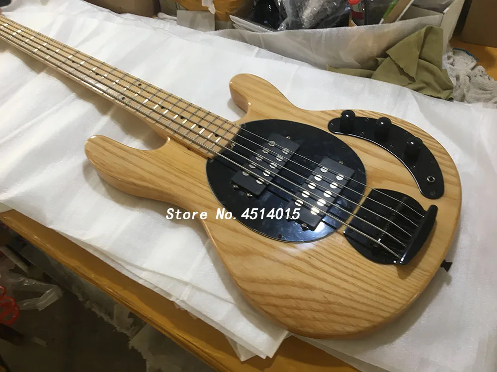 Электрическая бас-гитара естественный цвет искусственная 5 струн активное
