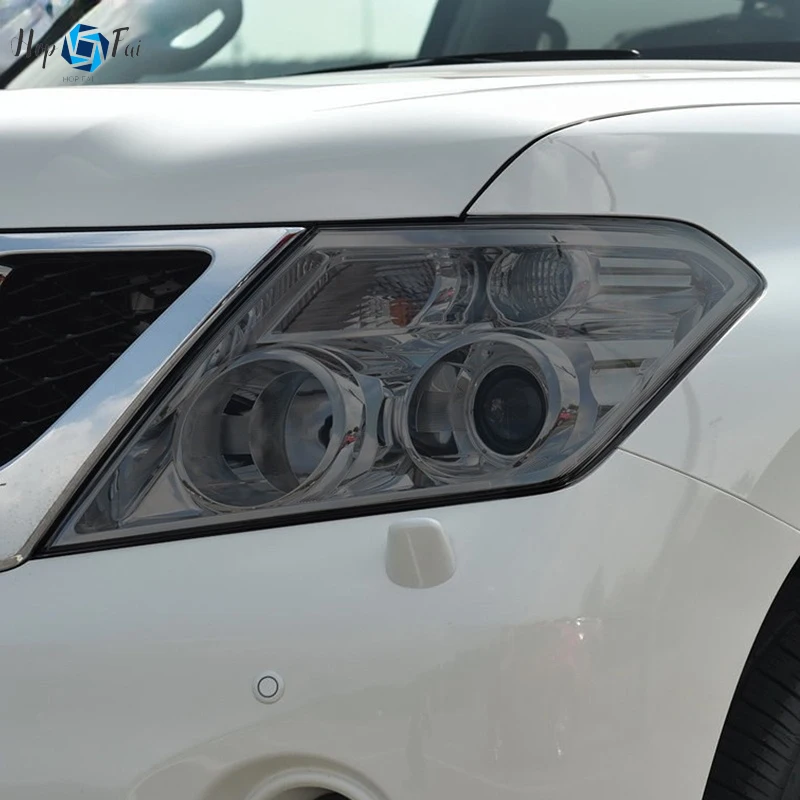 

2 Pcs Car Headlight Protective Film Headlamp Vinyl Transparent Black TPU Sticker For Nissan Patrol Y62 2012-2018 Accessories