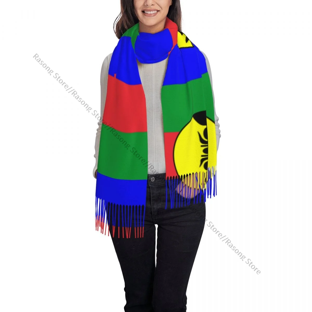 Большой шарф с кисточками 196*68 см зимняя теплая шаль из пашмины накидка Bufanda