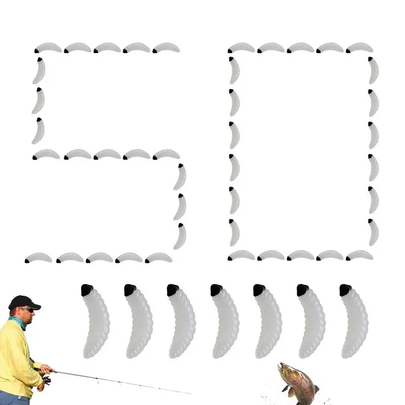 

Fishing Lure Kit 50pcs Soft Bass Fishing Lures Soft Baits Fishing Gear Accessories For Fresh Water Lake Fishing Bass Trout