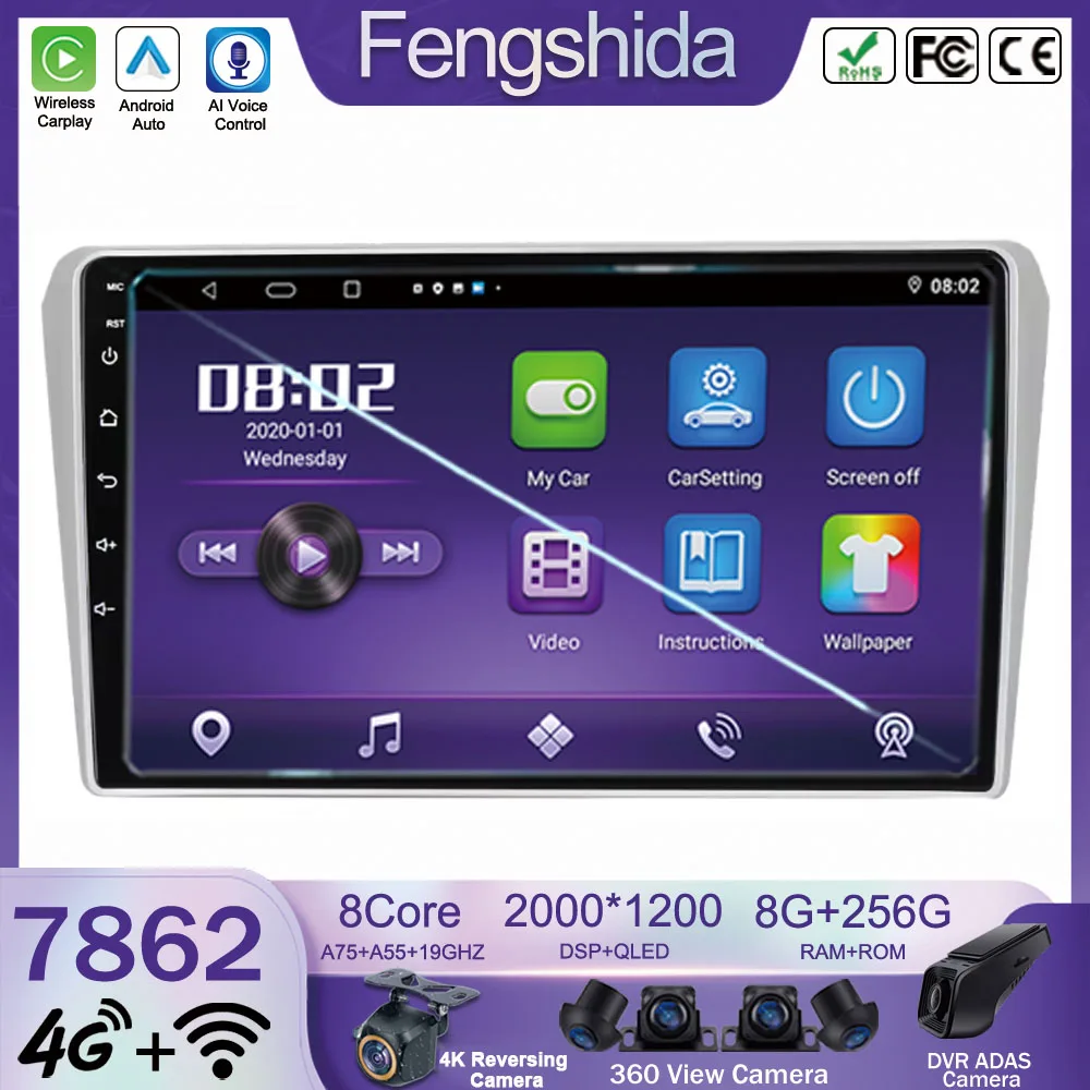 Автомобильный Android для Toyota Avensis T250 2 II 2003-2009 высокопроизводительный процессор HDR QLED