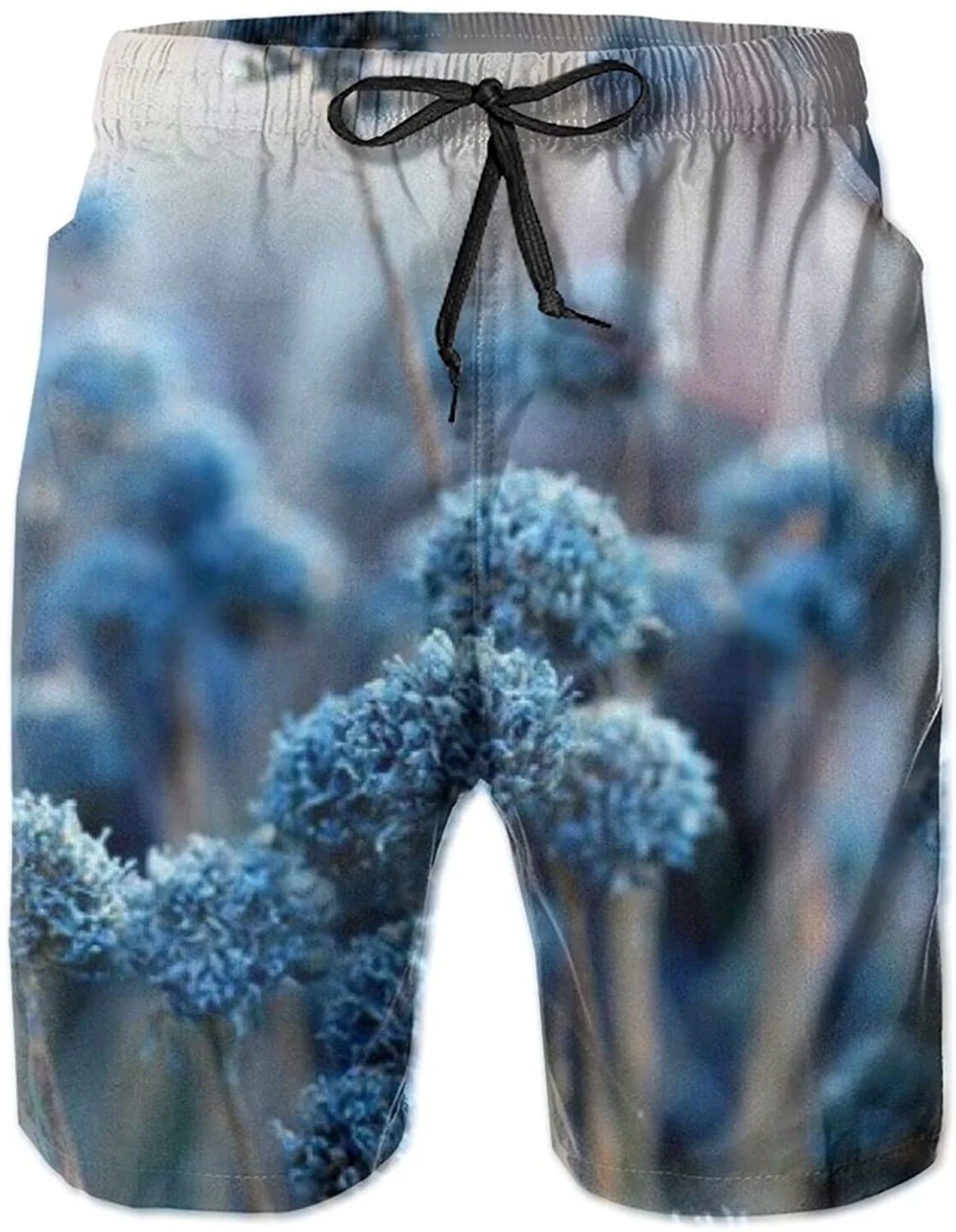 

Men's Swim Trunks Blue Flower Art Picture Beach Shorts,and Summer Shorts