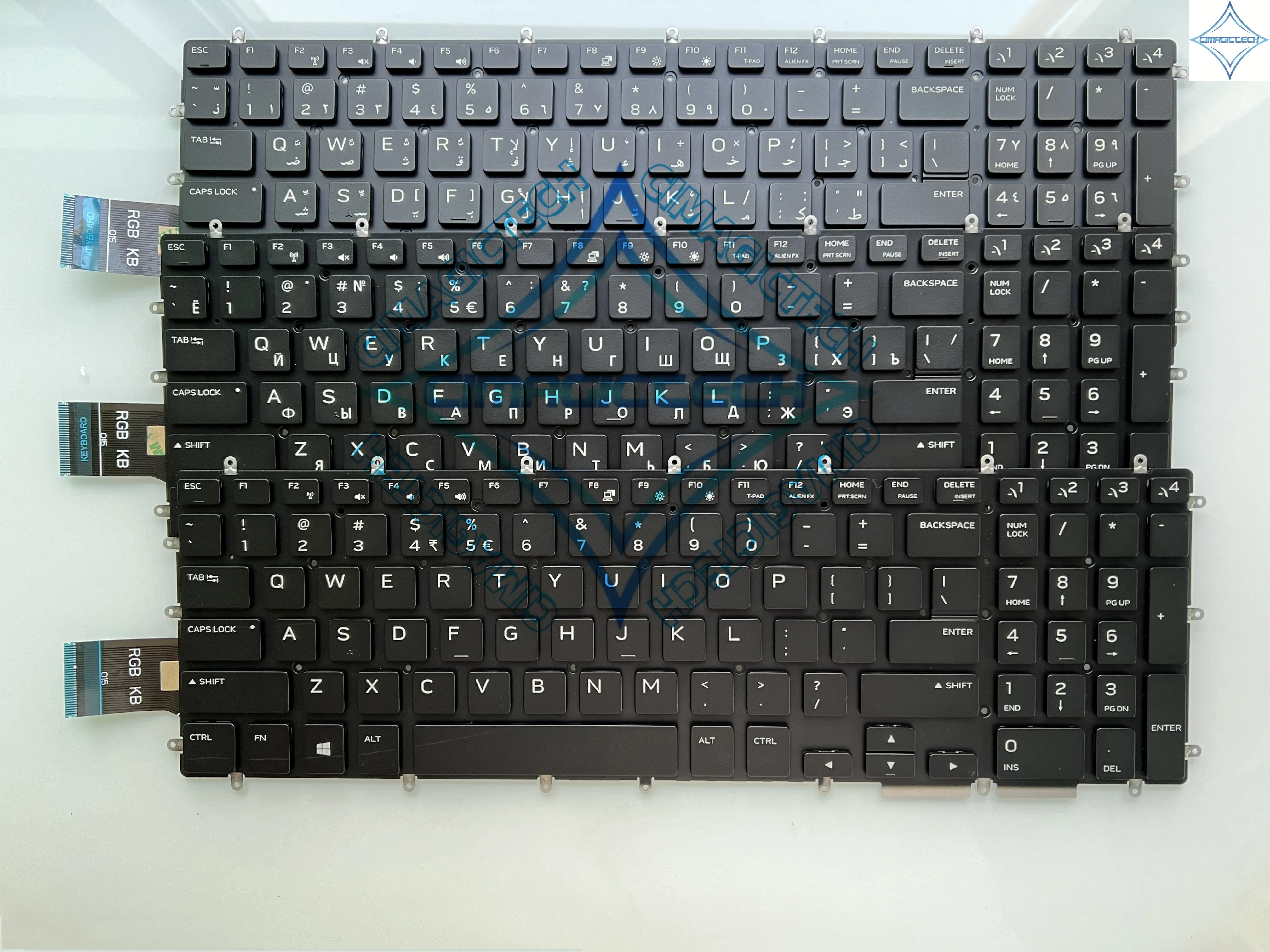 Новая американская русская арабская RGB-подсветка для клавиатуры Dell Alienware M15 R1 M17 2019