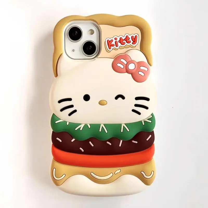 

New Hello kitty Sanrio Kawali Kuromi Iphone Case for Iphone 11 12 13 14Pro Max Hamburg Fall Prevention Cute Girl Birthday Gift