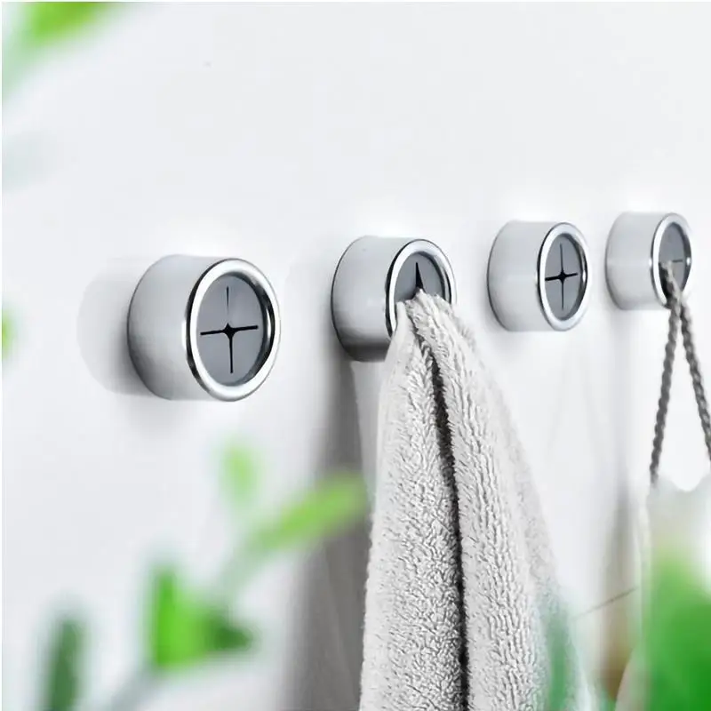 

3Pcs Bathroom Wall Mounted Towel Plug Holder Punch-free Bathroom Organizer Rack Kitchen Towels Storage Hook Wash Cloth Clips