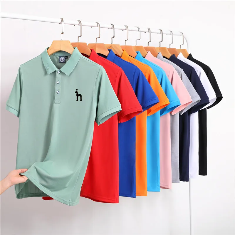 Brand Embroidery Logo Men Shirts Short Sleeve Tops Tees 2023 New Summer Men's T-Shirt Fashion Casual Business POLO Shirt