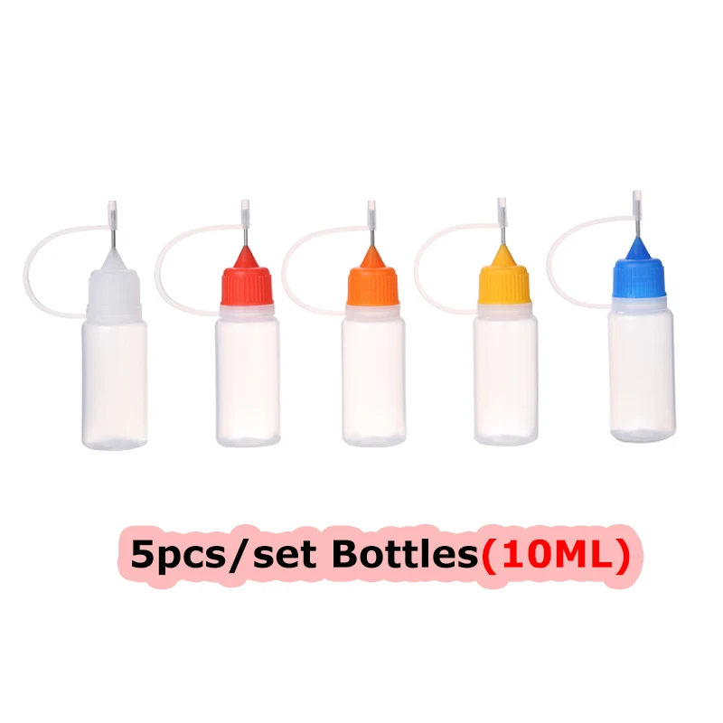 

Набор из 5 пустых пластиковых бутылок с аппликаторами 10/20/30/60 мл