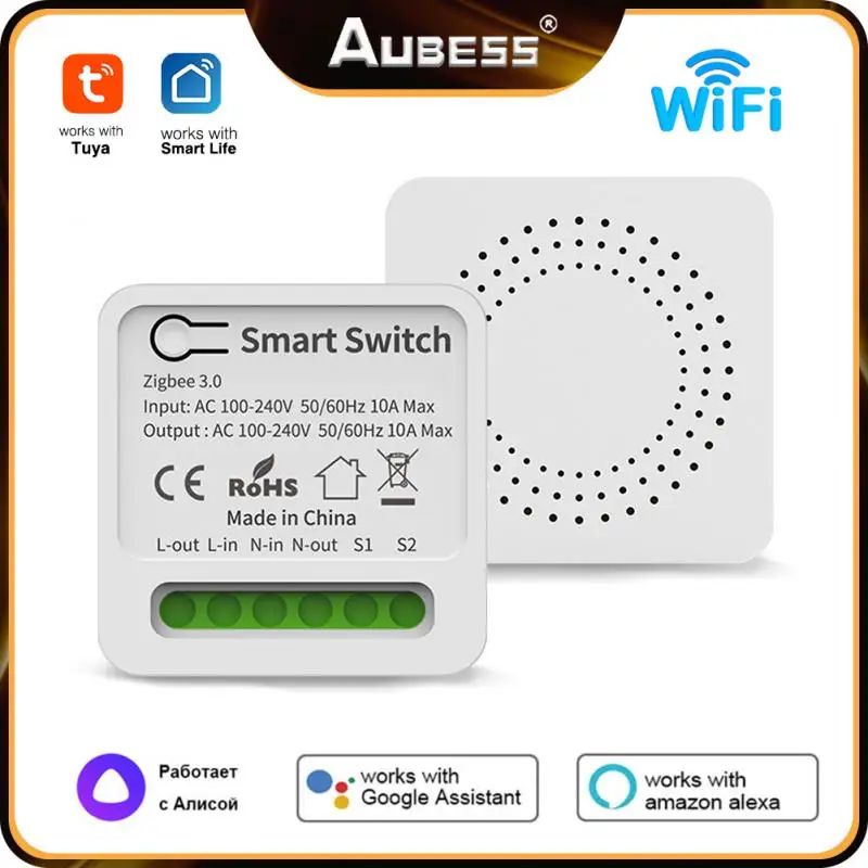 Умный выключатель Aubess Tuya с поддержкой Wi-Fi, 10 А/16 А