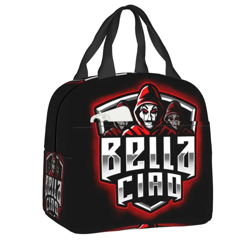 

Custom La Casa De Papel Bella Ciao Lunch Bag Women Cooler Warm Insulated Lunch Boxes for Kids School