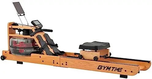 

Rowing Machine for Home Gym Fitness, Classic Solid Wood Water Rower with Bluetooth Monitor for Cardio Training Whole Body Exerci
