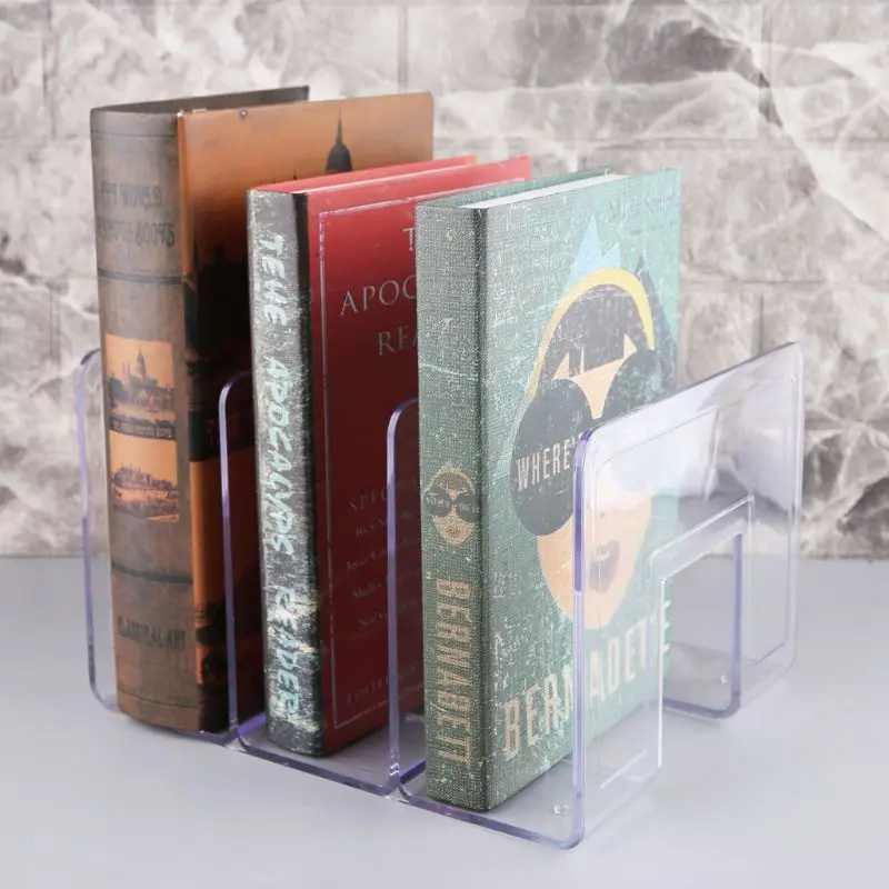 

1 Pc Acrylic Transparent Multi-layer Bookend Decorative Book Shelf Home Room Office School Library Stationery Supplies Gifts