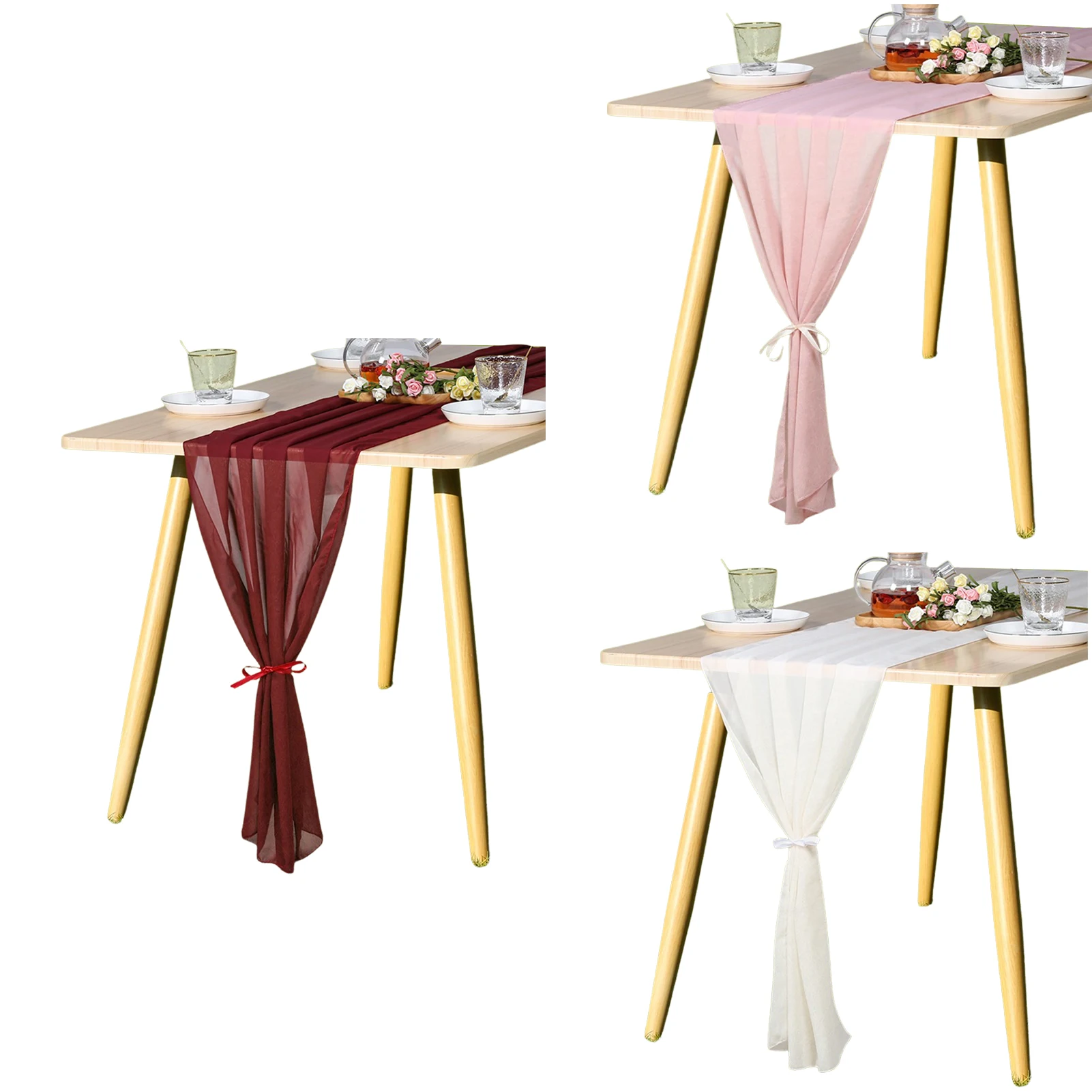 

Wedding Table Runner Sheer Tulle Table Runner Rustic Wedding Table Cloth Bridal Baby Shower Table Decoration 120 X 27.5in