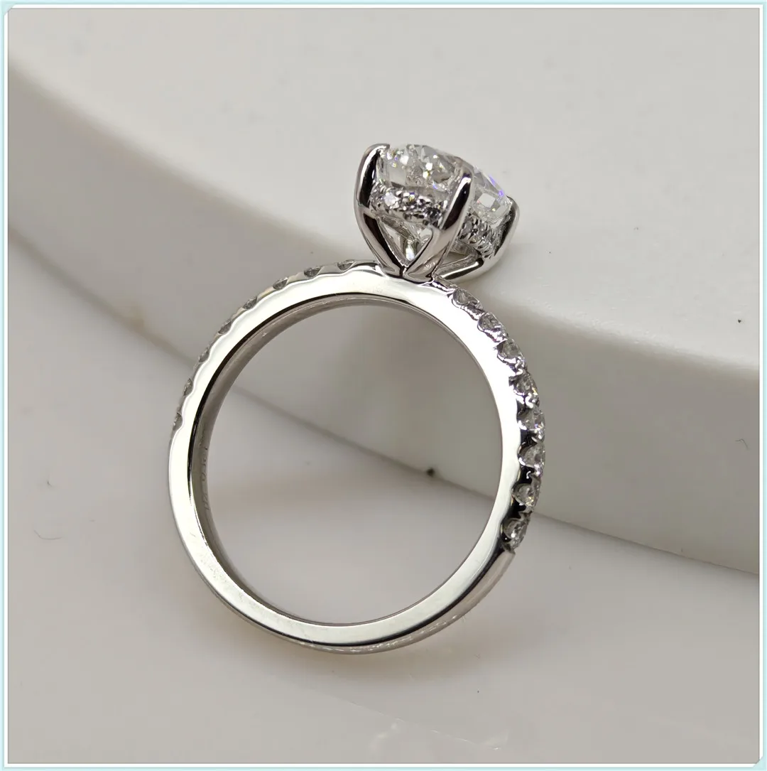 Кольца с овальными бриллиантами для женщин ювелирные изделия невесты 2 карата E