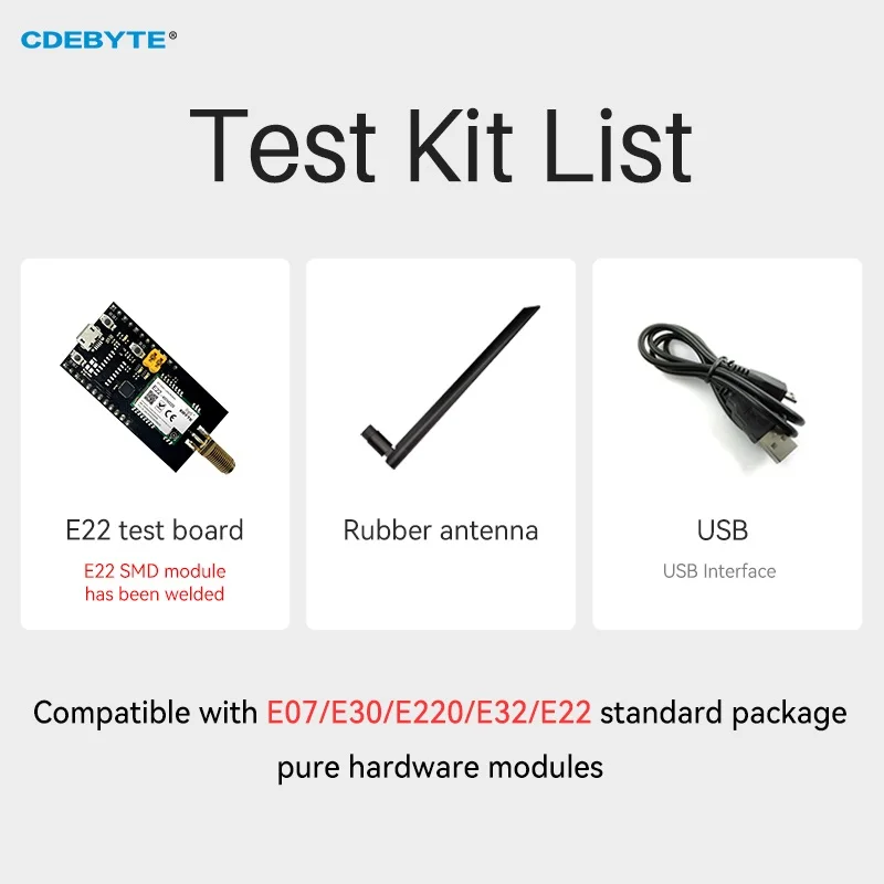 SX1268 Wireless LoRa Module Test Kit E22-900MBL-01 22dBm 7km USB Pre-welded E22-900M22S Compatible with E07/E30/E220/E32/E22