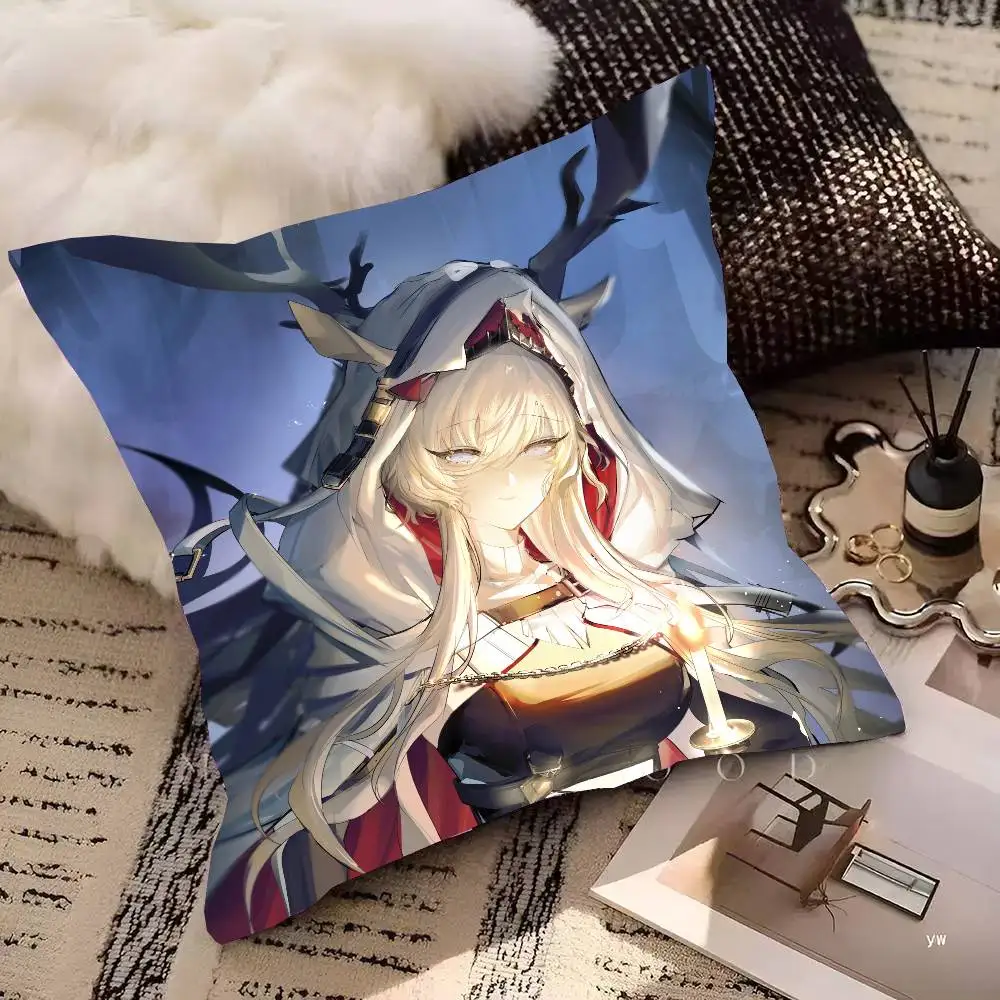 Фото Наволочка Viviana Anime A-arknights, модная квадратная наволочка для спальни, гостиной, декоративная, для отдыха №3