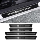 4 шт., наклейки на порог двери автомобиля из углеродного волокна против царапин для Chery 3 5 2 7 8 T11 A1 A3 A5 IQ Fulwin QQ Tiggo M11 Eastar Amulet