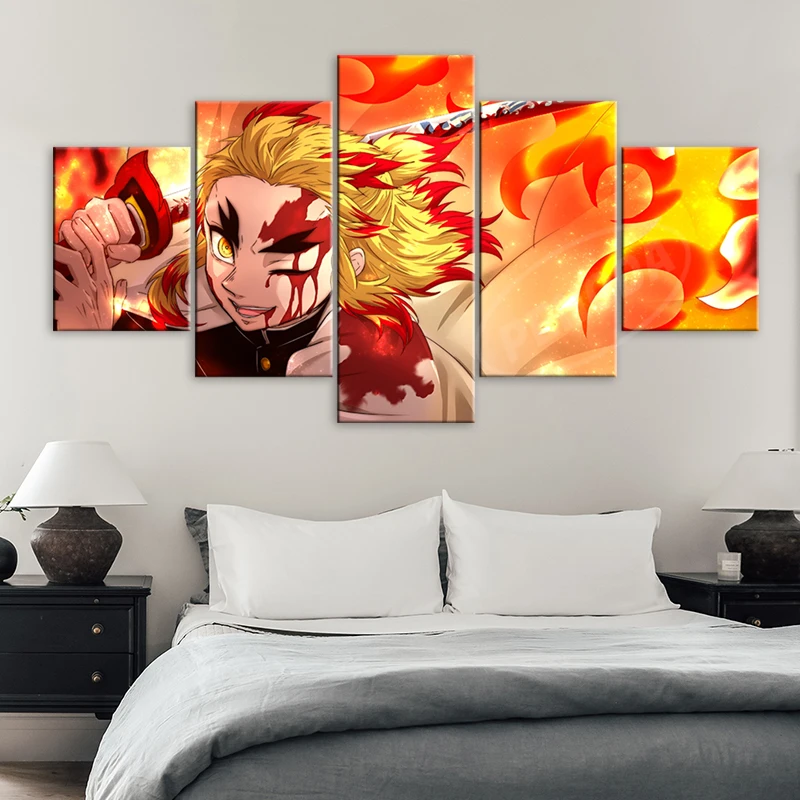 

Модульные картины Rengoku Kyoujurou для рассекания демонов, 5 шт.