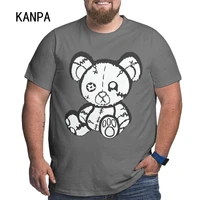 pure cotton t shirt fashion summer bear and robot t shirt 3d printed men shirts tops funny cotton gray tees 6xl 5xl 4xl