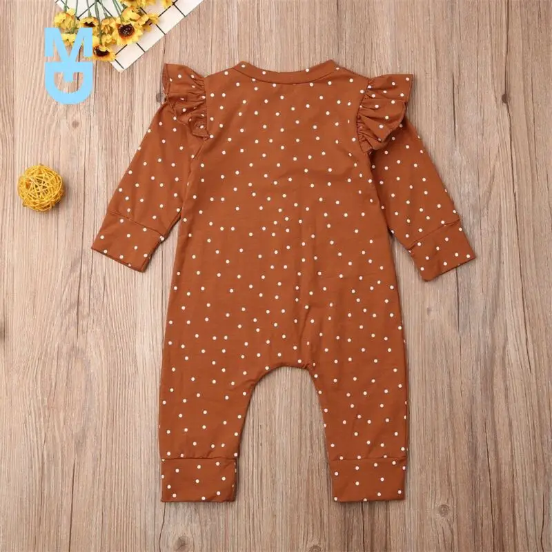 

New 0-18M Baby Girl Clothes Newborn Polka Dots Romper Long Sleeve Floral Jumpsuit Playsuit Outfit Clothes