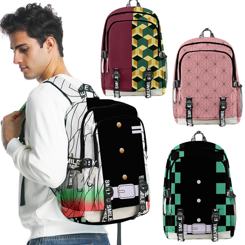 

Anime Cosplay Kimetsu No Yaiba Oxford School Bag Demon Slaye Backpack Tomioka Giyuu Girls Travel Bag Mochila Notebook Bags