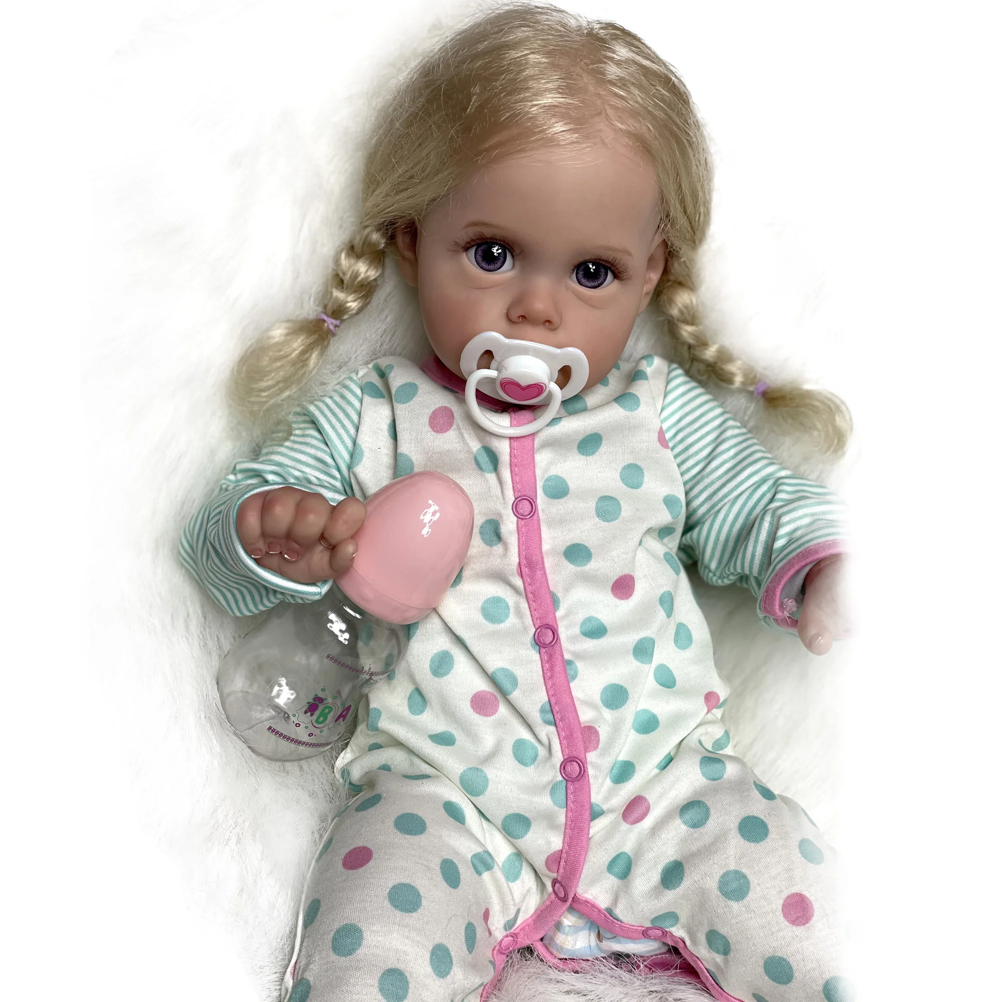 

55CM Bebe Reborn Dolls Maggie Toys for Girls Reborn Baby Doll Blonde Hair Girl