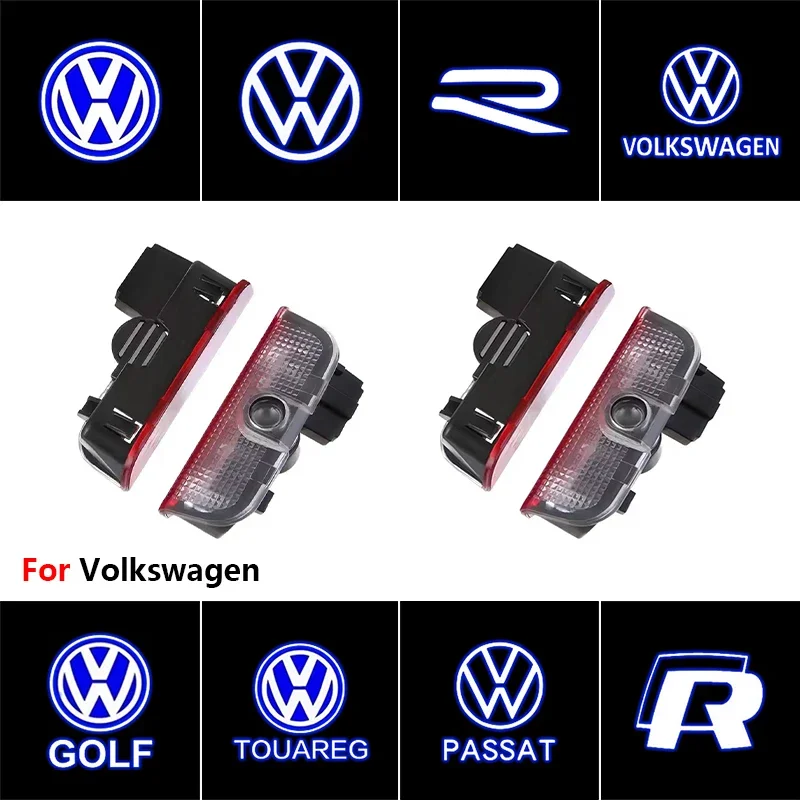 Фото 2 шт. для VW Passat B6 B7 B8 B9 Touareg Golf 5 6 7 GTI R Jetta MK6 MK7: Светодиодные проекторы-подсветки в двери автомобиля (эффект «Ghost Shadow»), аксессуары №5